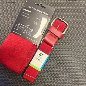 Baseball / softball kids small Champro Red MVP Belt with Matching Red Socks